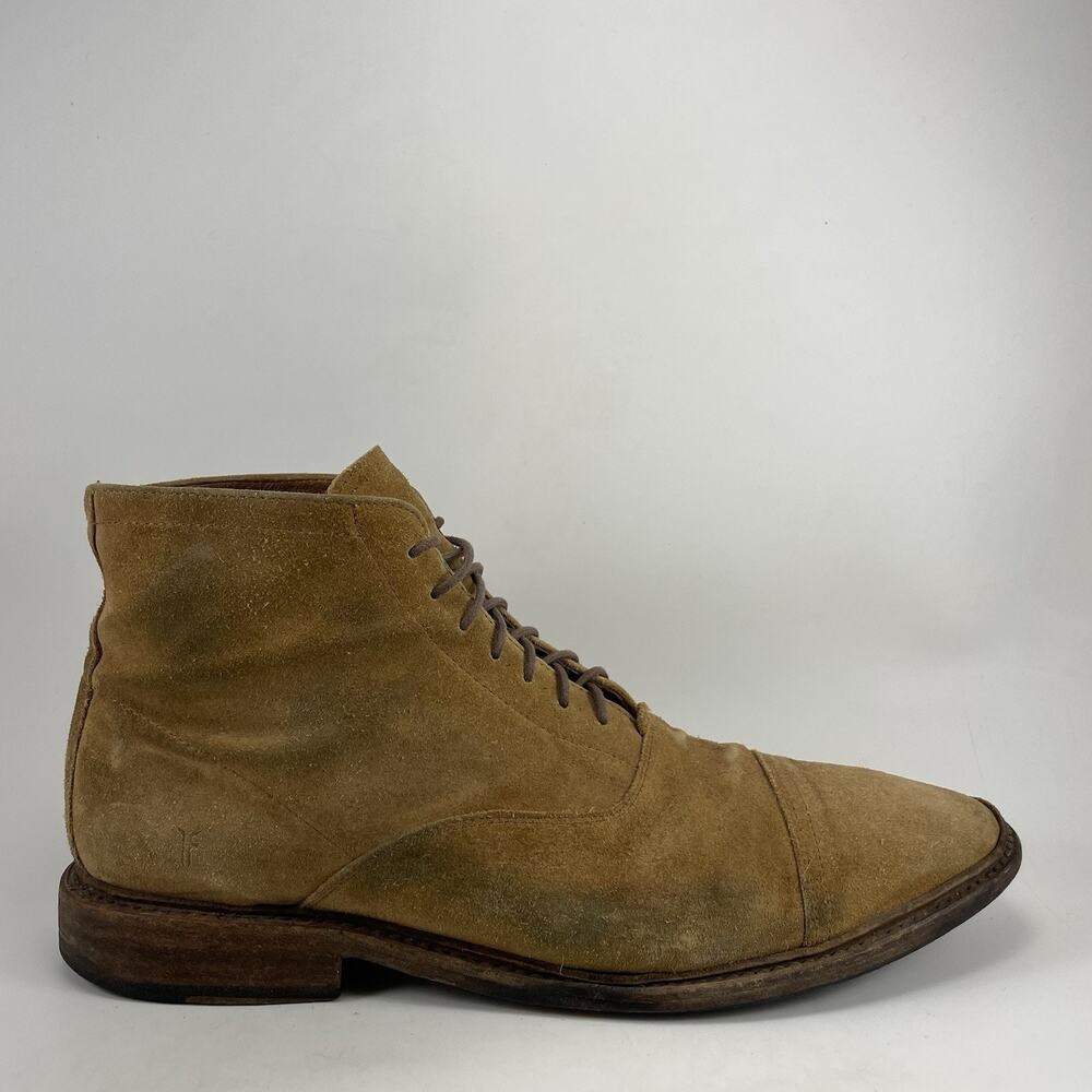 Frye Paul Chukka Boots Mens Size 12 D Camel Tan Leather Ankle Lace Up Plain Toe